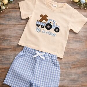 Embroidered Little Boys Easter Outfit (FREE Gift!)